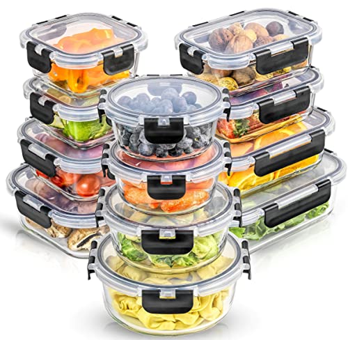 Glass Storage Container with Lid - Pack of 12