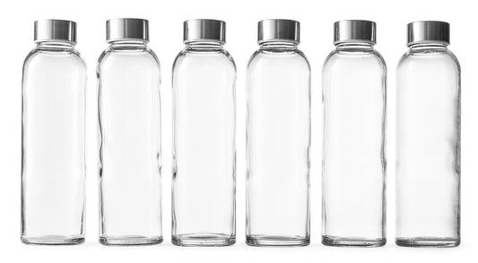 18-Oz. Glass Water Bottle with Lid - Pack of 6